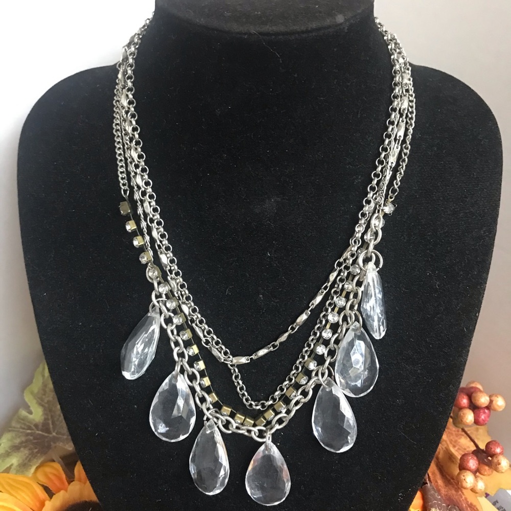 AEO Chandelier Faux Crystal Statement Necklace